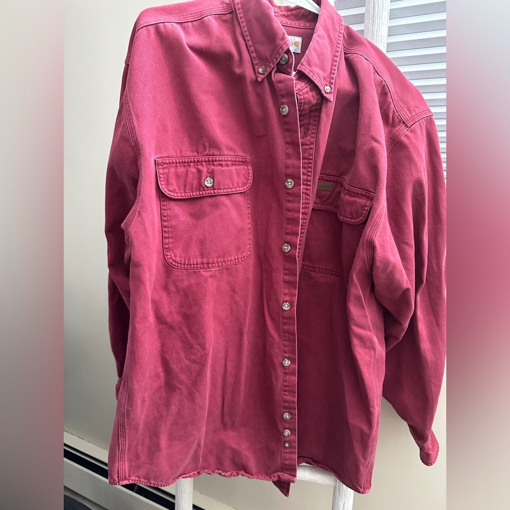 Carhartt Deep Red Button-Up Shirt